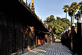 Myanmar - Mandalay, Shwe In Bin Kyaung a wonderful example of the Burmese unique teak architecture and wood-carving art. 